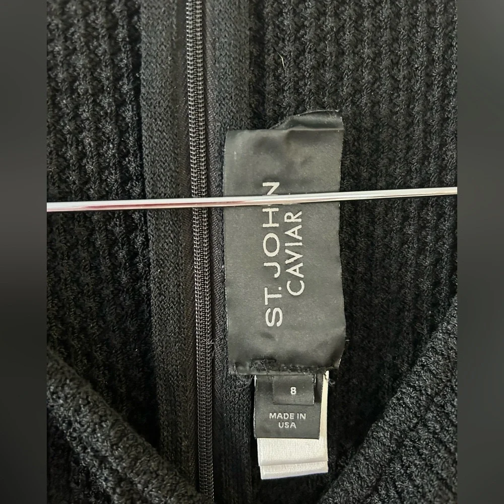 ST. JOHN CAVIAR Knit Classic Dress Wool Blend - Picture 5 of 10